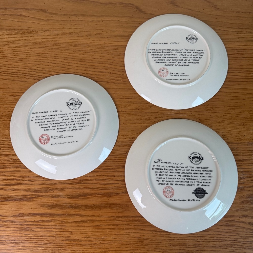 Norman Rockwell Heritage Collection Plates Set of 3‎ 1980s Vintage Gallery Wall - Picture 2 of 9
